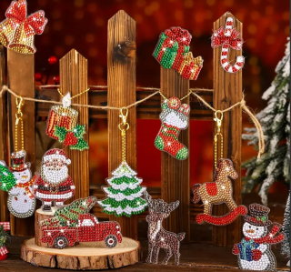 Preview: Diamond Painting  12 Stück- Weihnachtsschmuck